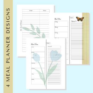 Printable meal planner layout