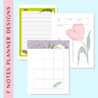 Printable notes planner layout