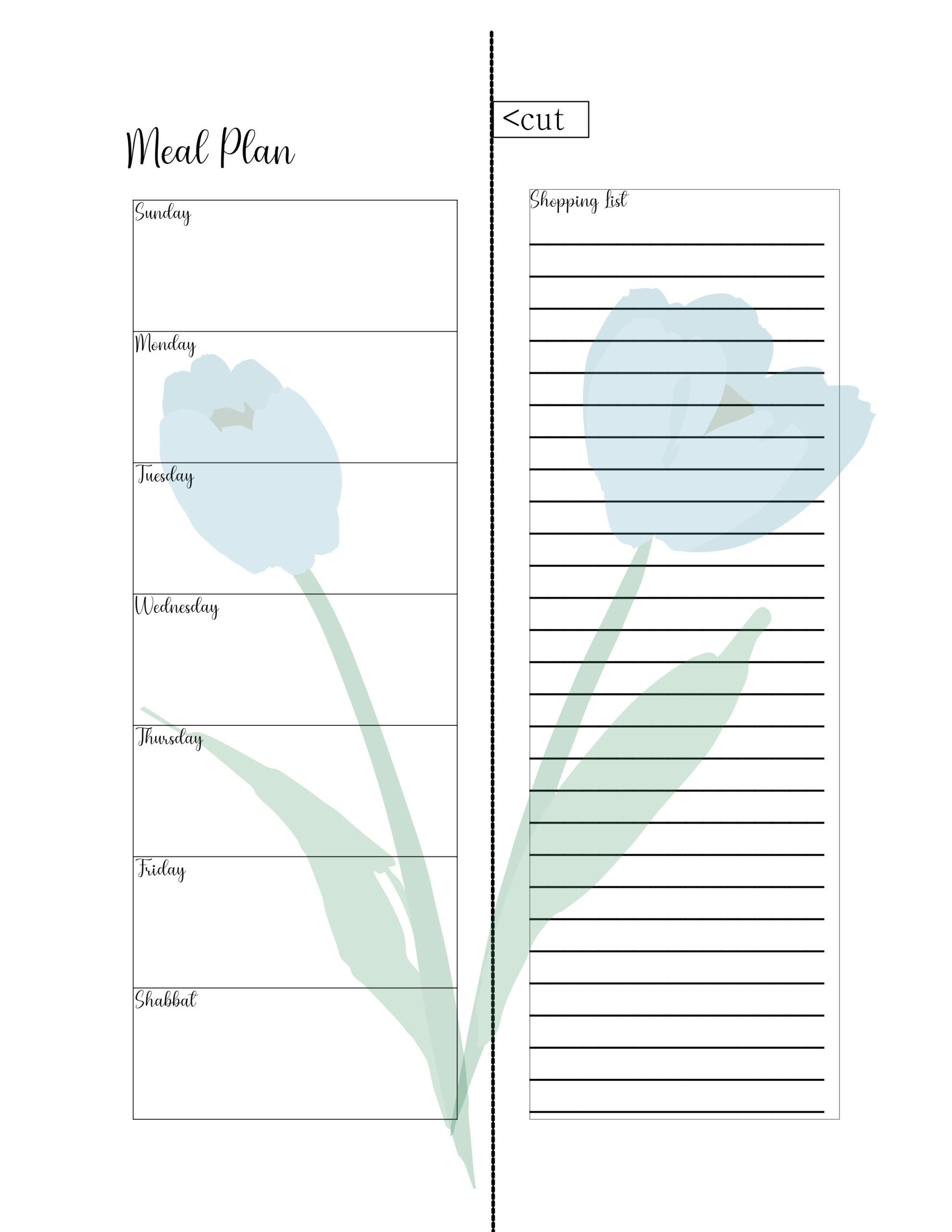 Printable meal planner layout - Image 3