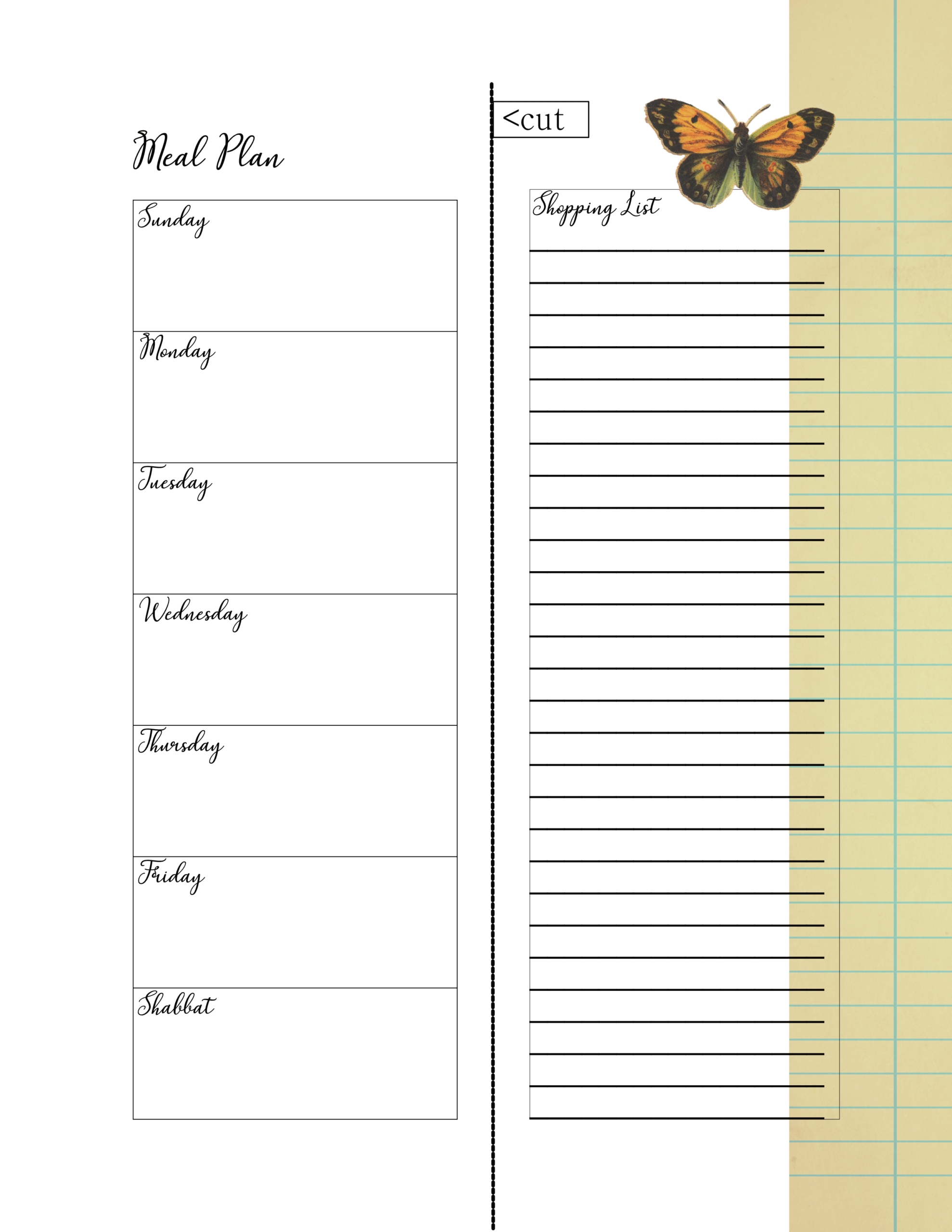 Printable meal planner layout - Image 2