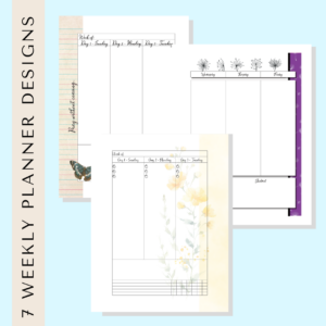 Printable weekly planner layout