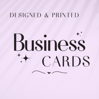 Business cards, designed and printed